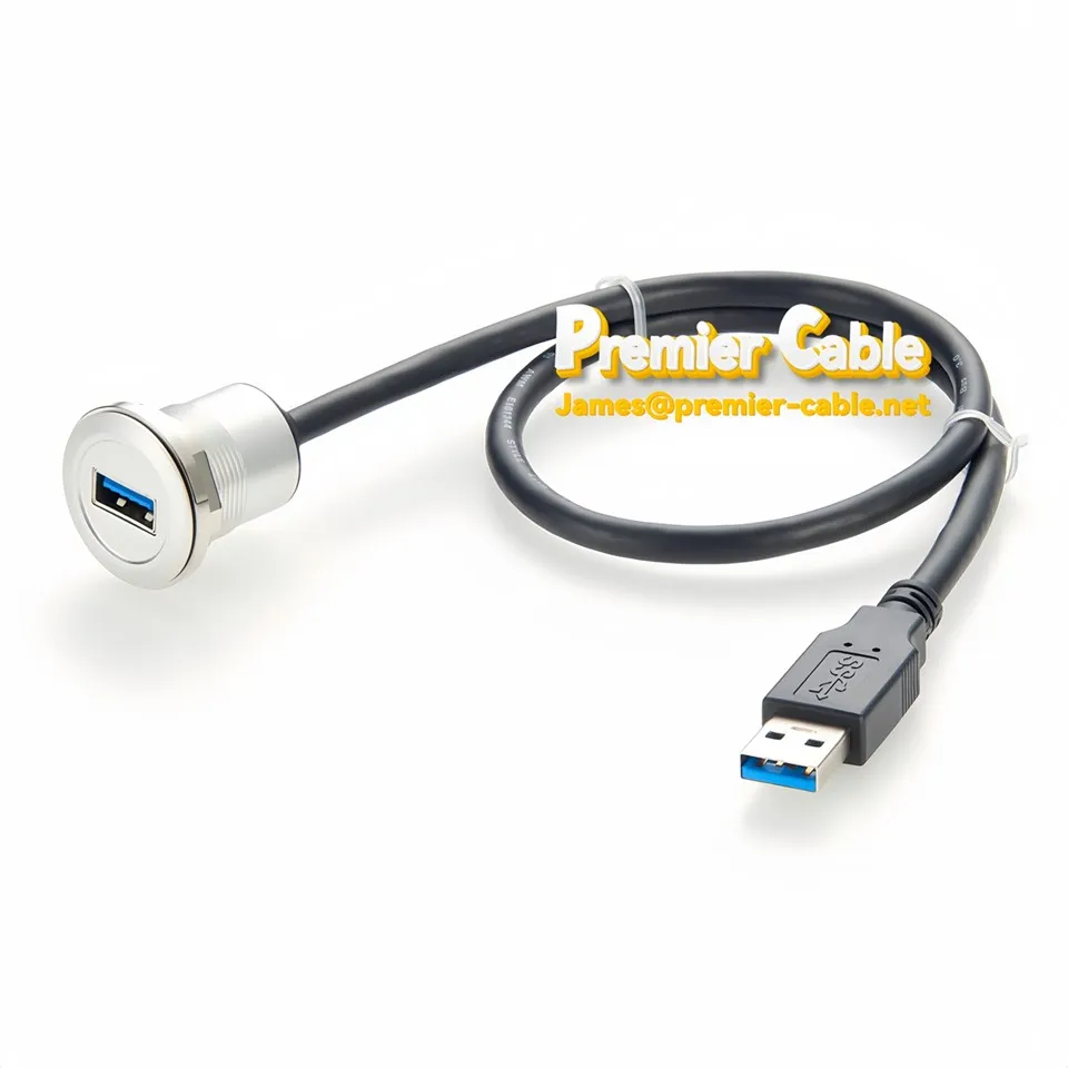 Cabinet Enclosure Mount USB 3.0 Panel Mount Extension Cable