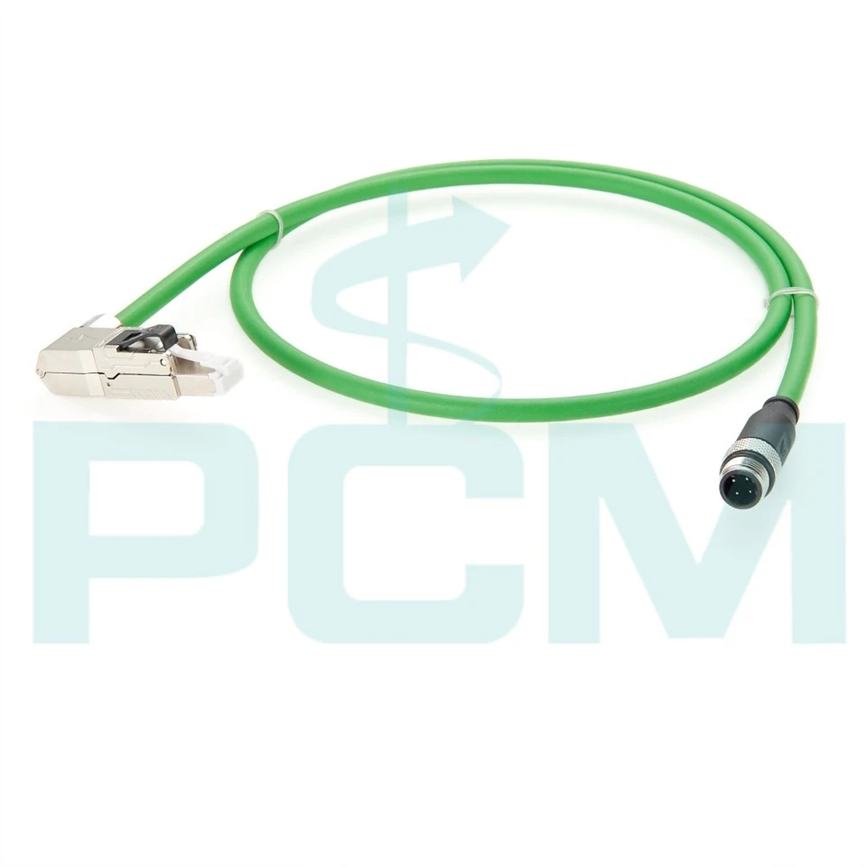 M12 D Code 4 Pin To RJ45 Right Angled Ethernet Cable