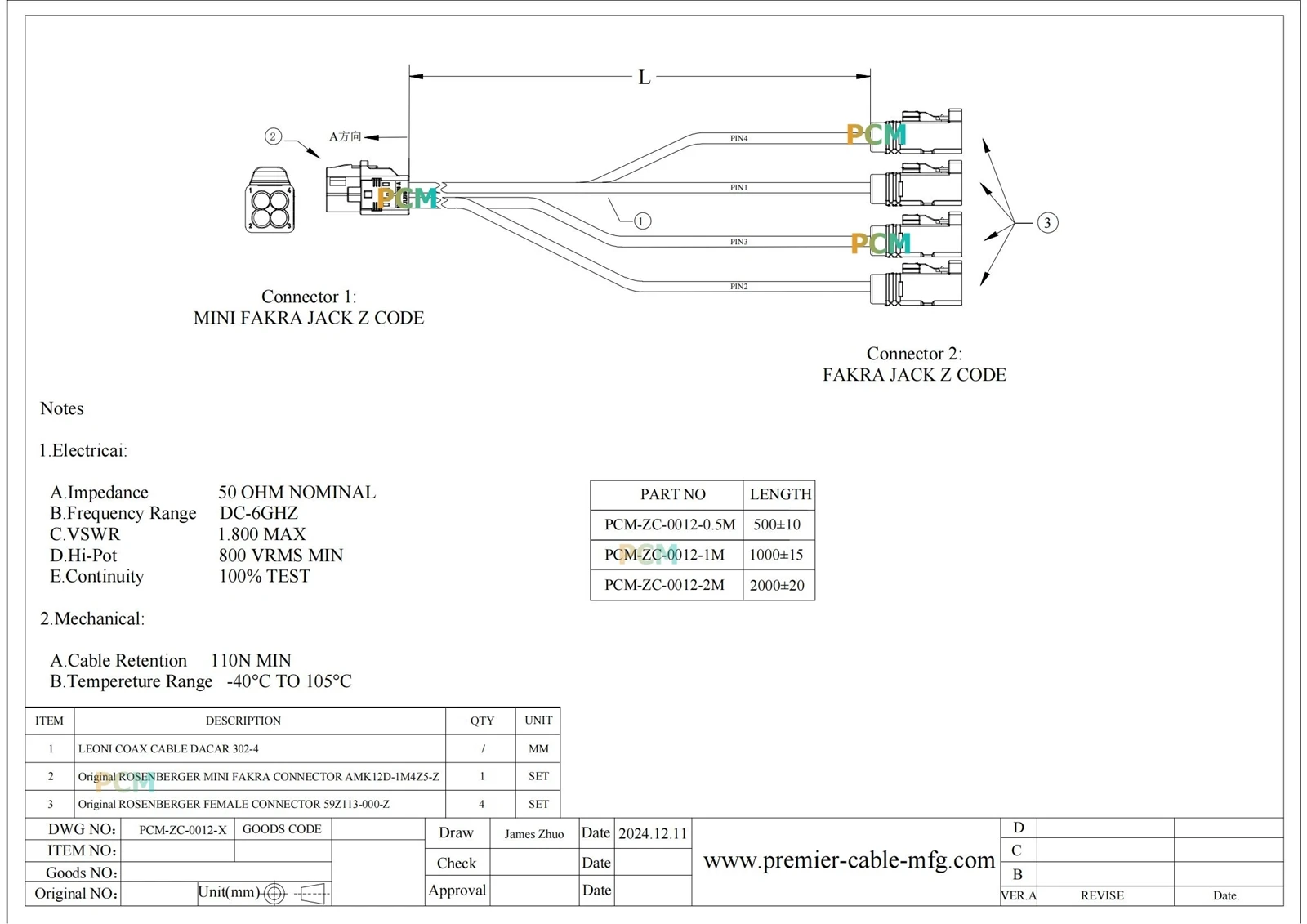 ZCL016-012-X 05M 1M 2M-1300 ZCL016-012-X 05M 1M 2M-1300