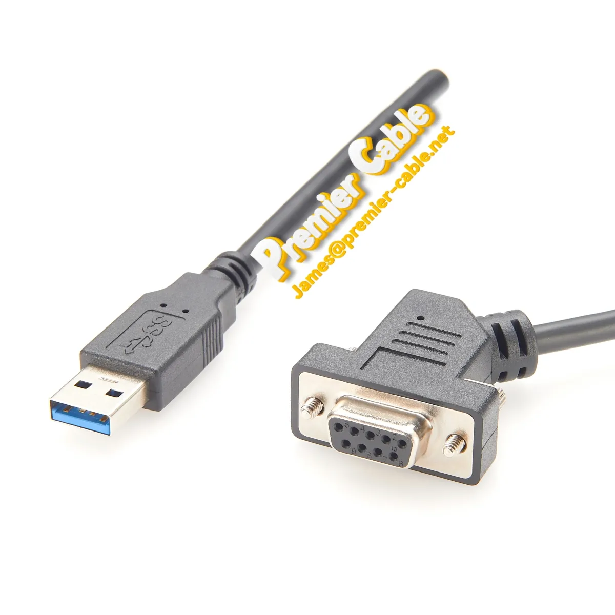 RS232 Seriële kabel 45 graden D-Sub 9 Pin vrouwelijke connector