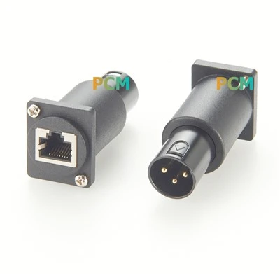 DMX 3-pins XLR naar RJ45 paneelmontageadapter