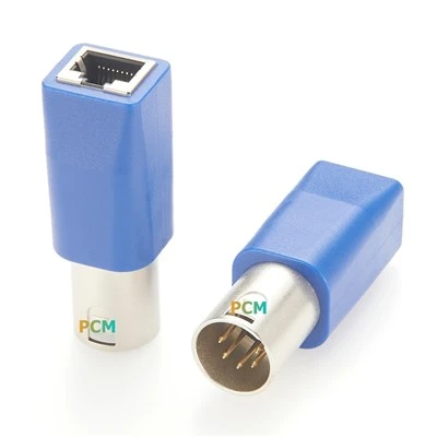 DMX512 XLR5M-RJ45F-adapter voor podiumverlichting