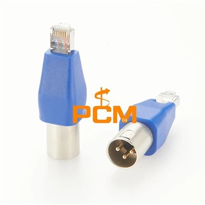 XLR 3 pin mannelijk naar RJ45 mannelijke netwerkconverter voor DMX -lijnen