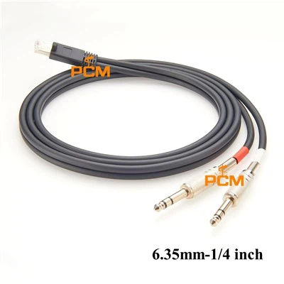 RJ45-stekker naar twee 6,35 mm plug-audiokabel voor Axia