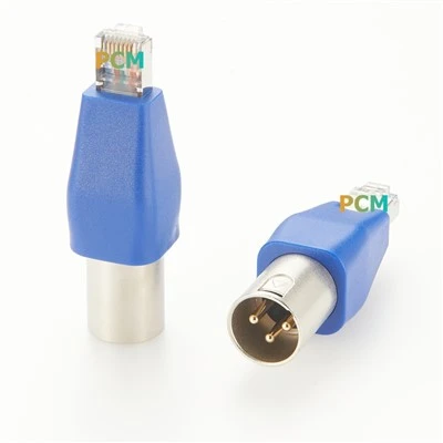XLR 3 pin mannelijk naar RJ45 mannelijke netwerkconverter voor DMX -lijnen
