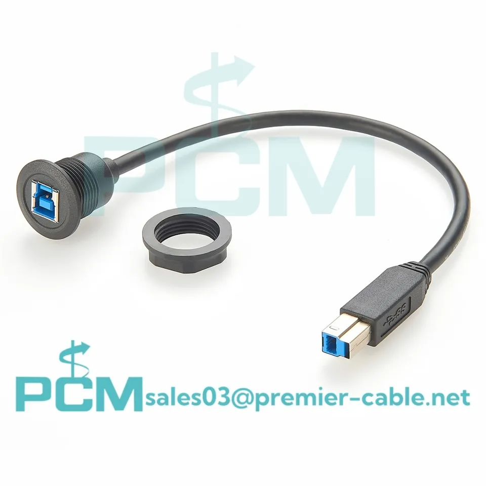 USB 3. 0 Type B Man tot vrouwelijke spoelmontage Paneel Mount Extension Cable